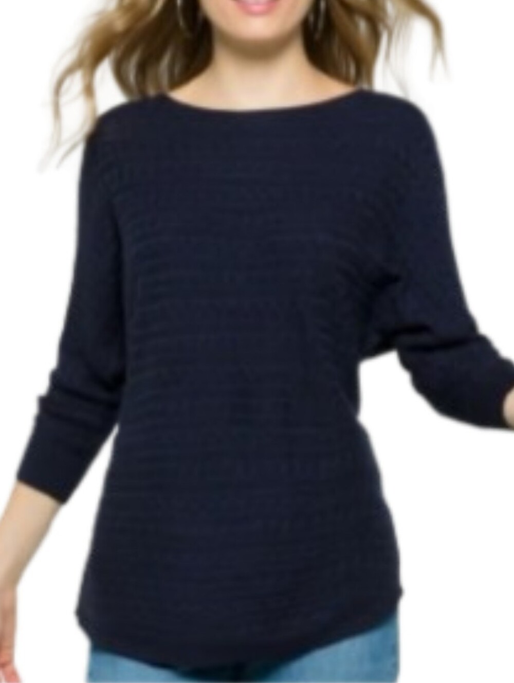 Market & Spruce Navy Dolman Cable Knit Sweater Sz XL